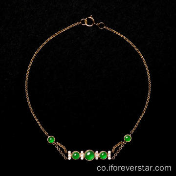 E donne Naturale Green Charm Jade Bangles